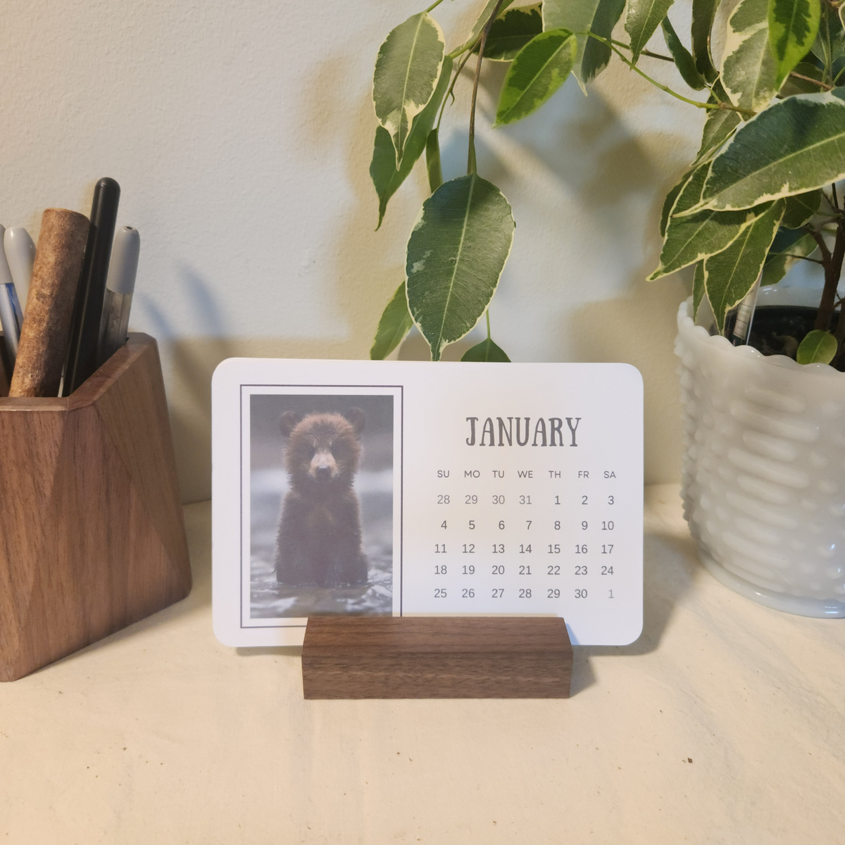 2026 Wood Stand Desk Calendar