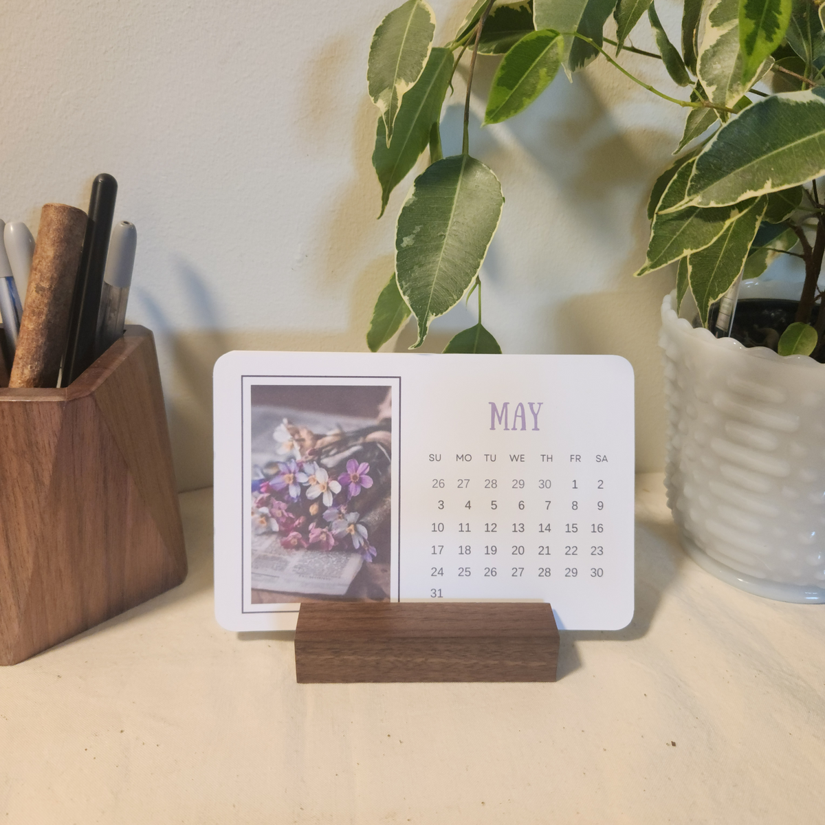 2026 Wood Stand Desk Calendar