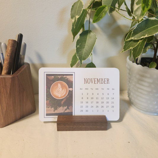 2026 Desk Calendar - Walnut - Sips of the Season