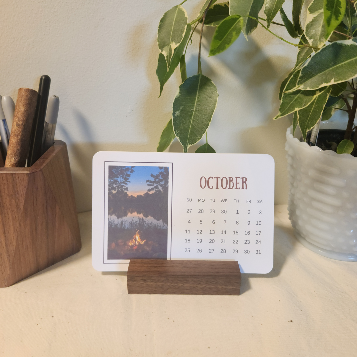 2026 Wood Stand Desk Calendar
