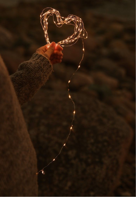 Heart Made of Fairy Lights Greeting Card