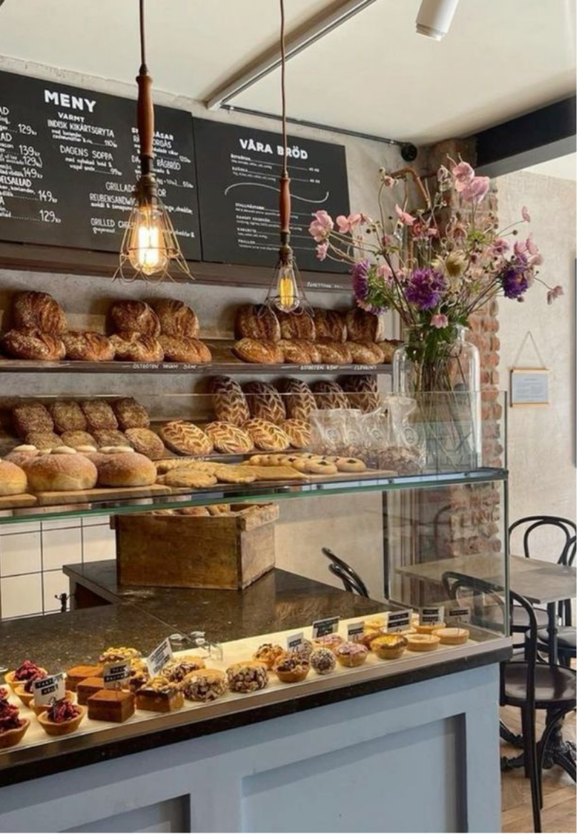 Artisan Bakery Display with Fresh Pastries Greeting Card