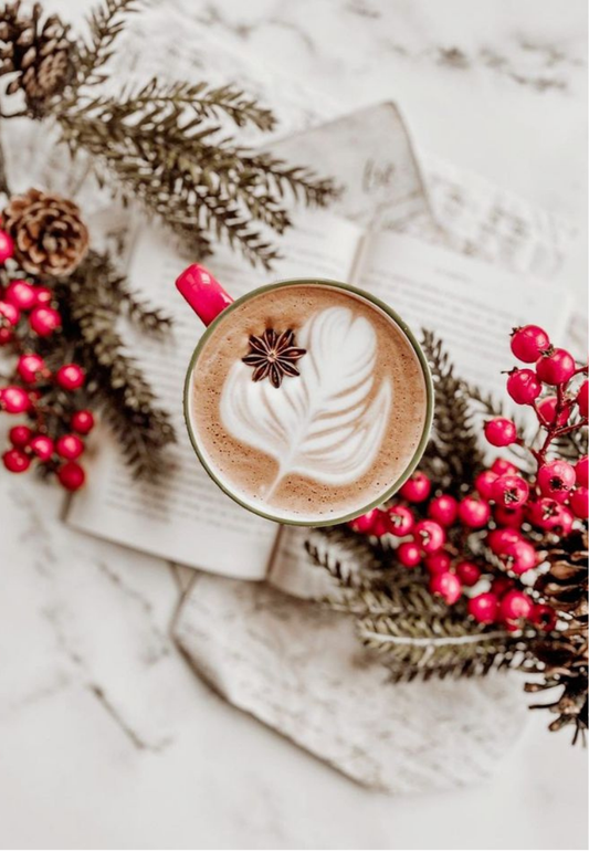 Holiday Latte with Dried Berries & Star Anise Greeting Card