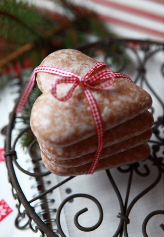 Stack of Festive Gingerbread Cookies Greeting Card