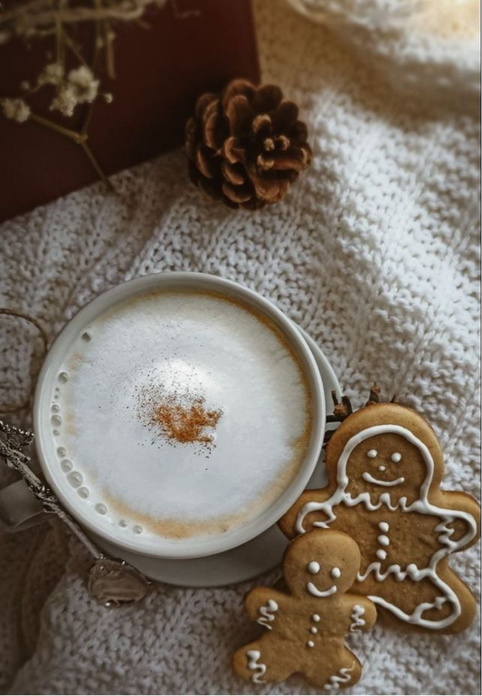 Warm Latte & Gingerbread Cookies Greeting Card