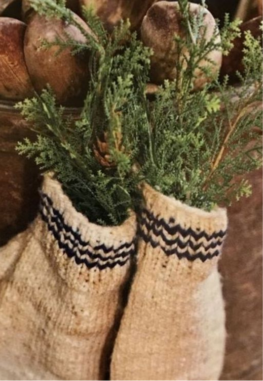 Burlap Gloves with Fresh Pine Greeting Card