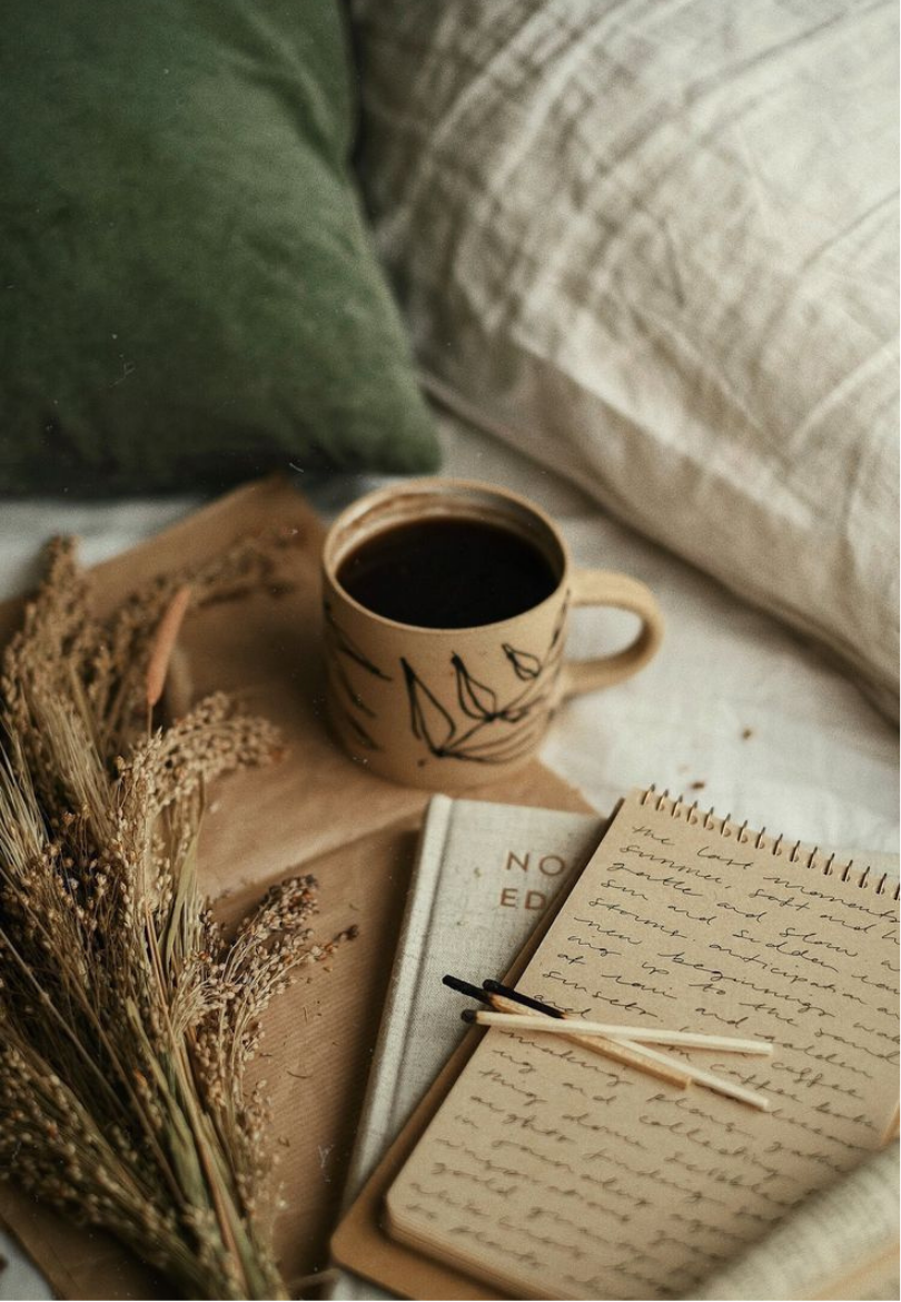 Rustic Notebook & Coffee Greeting Card