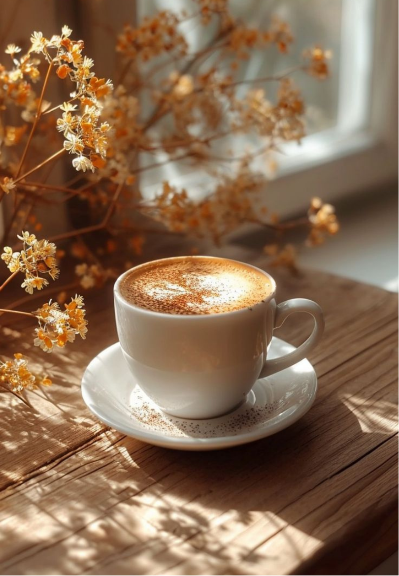 Golden Hour Latte Greeting Card