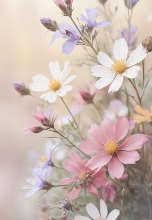 Soft Petals & Spring Light Greeting Card