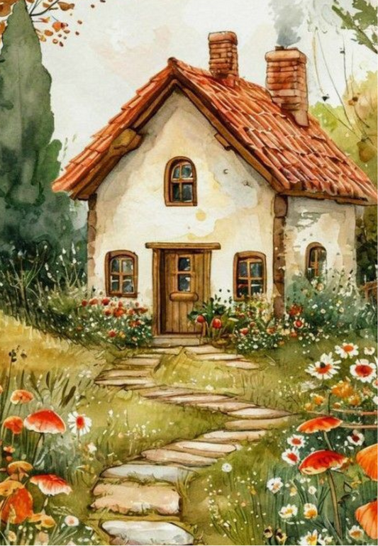 Welcoming Cottage Garden Greeting Card