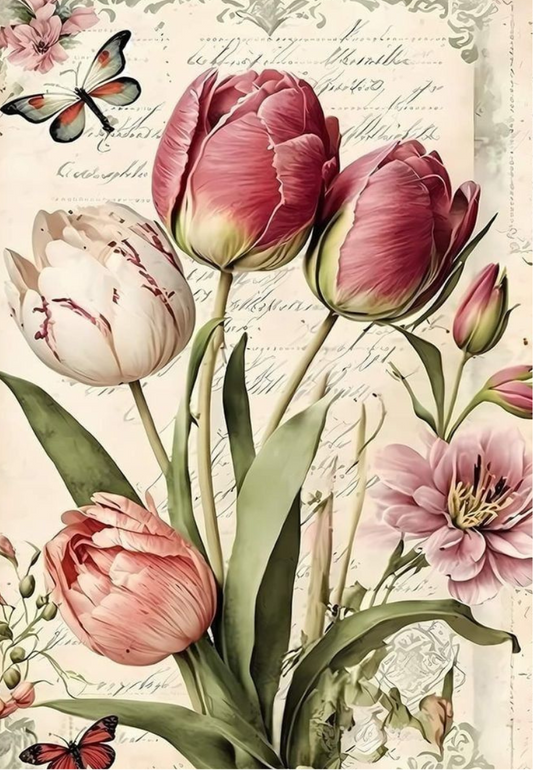 Tulips & Butterflies Greeting Card