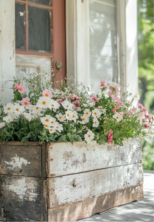 Box of Porch Blossoms Greeting Card