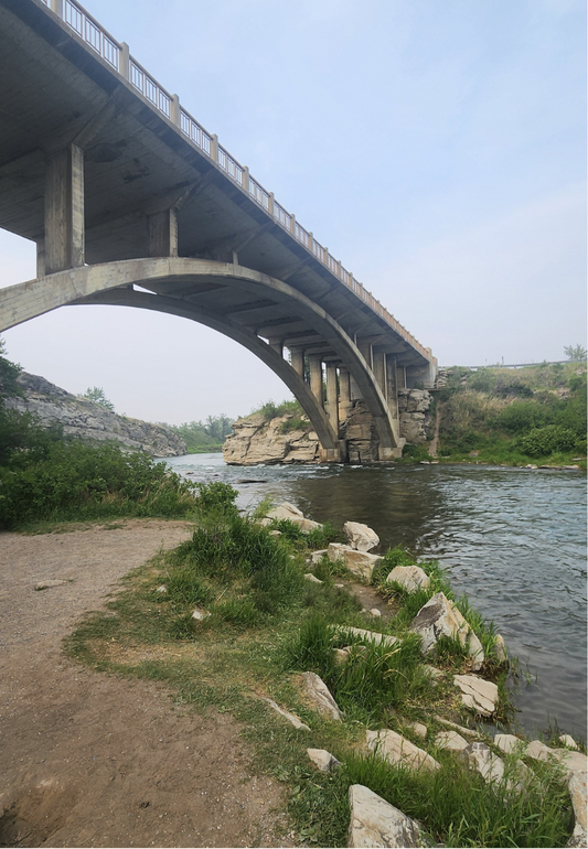 Lundbreck Falls Bridge Greeting Card