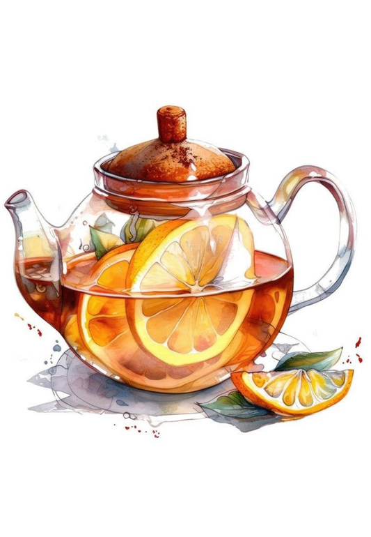 Orange Tea Greeting Card