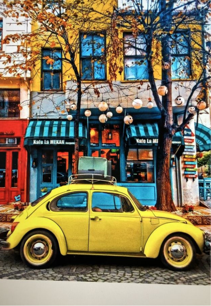 Retro Yellow VW Greeting Card