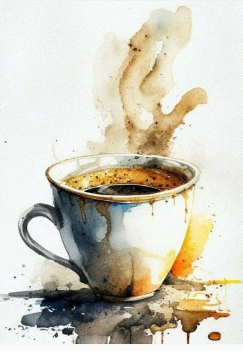 Watercolor Coffee Greeting Card