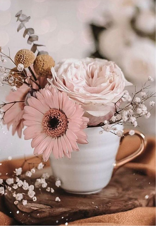 Florals in a Cup Greeting Card