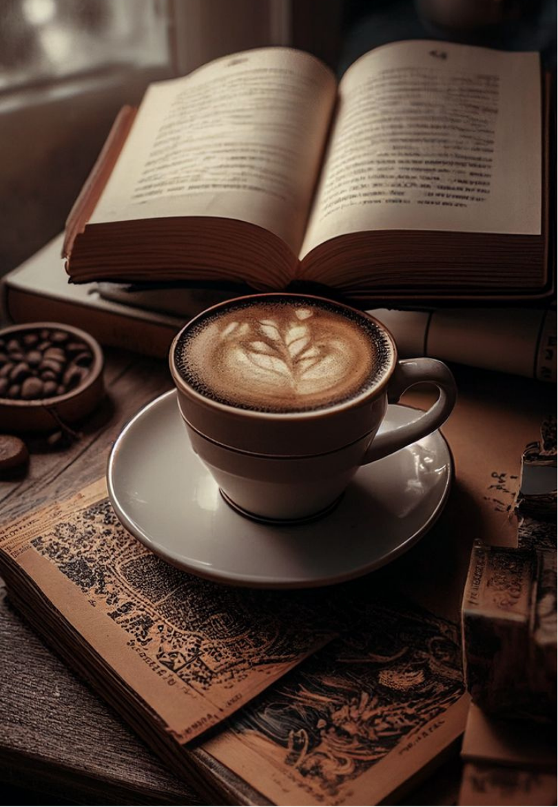 Cozy Coffee & Book Greeting Card