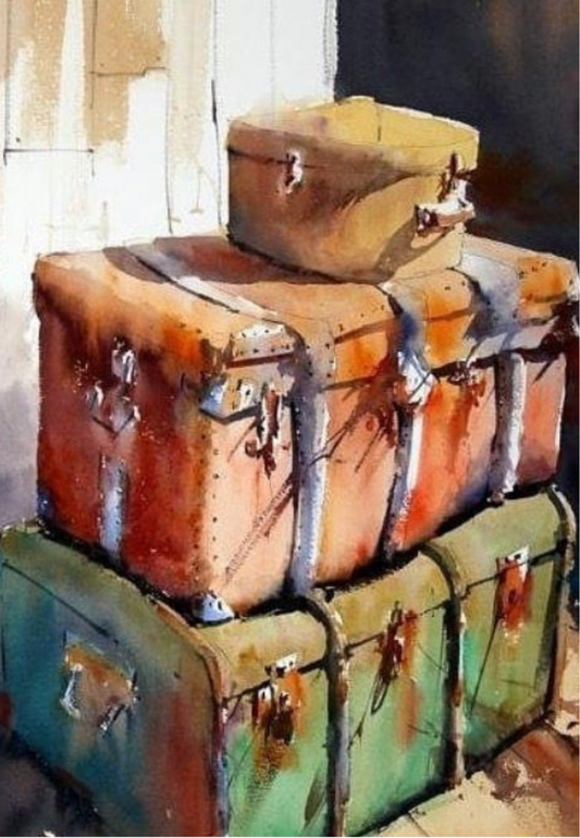 Rustic Suitcases Greeting Card