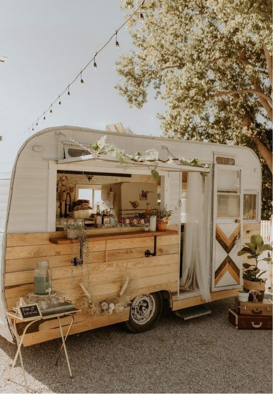 Vintage Coffee Trailer Greeting Card
