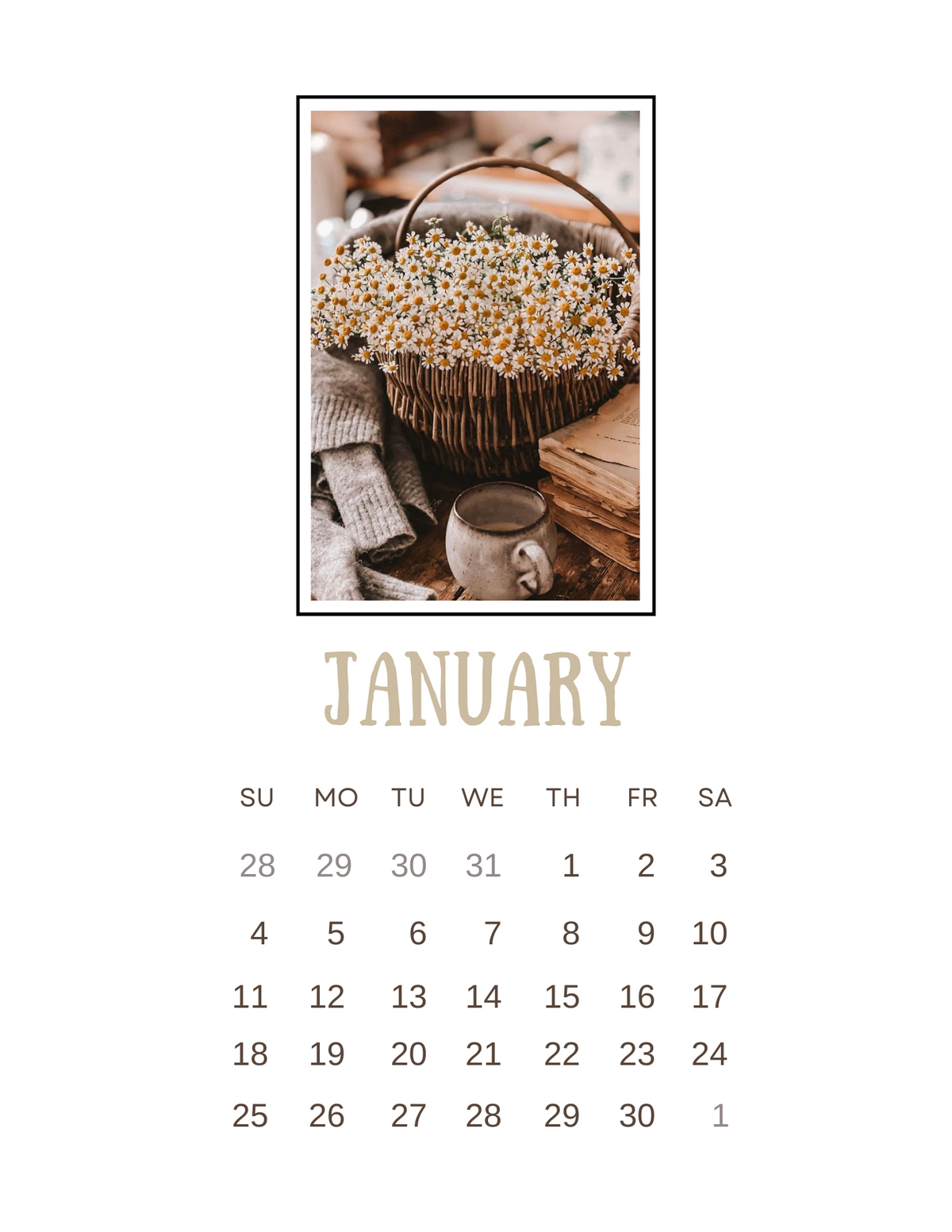 2026 Clipboard Wall Calendar